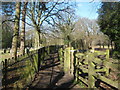 Footpath junction near Wittersham Cemetery in TN30 7PH