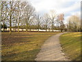 Pathway through a park in RG24 9QN