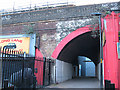 Footpath through a railway arch, Southwark Bridge Road in SE1 0EA