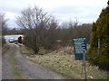 Entrance and track to Abernant Fishing Lake in SA12 9SN