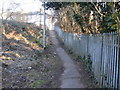Footpath from Stockton Close to Cumberland Road, Newport in NP19 7JD