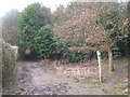 Footpath junction on Greensand Way near French Street in TN16 1PN