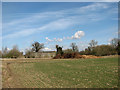 Manure heap at path junction in South Norfolk District