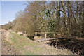 Footbridge taking footpath into wood in SO50 6LX