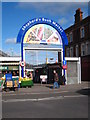 The Goldhawk Road entrance to Shepherd's Bush Market in W12 8AD
