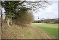 Footpath cresting a small ridge in TN3 8LX