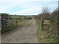 Track to  Wood Barn Farm in Dumbles Ward
