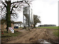 Bridleway past farm sheds and silos in NR16 2RB