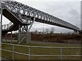 An impressive steel footbridge across the M8 at Harthill in ML7 5QQ