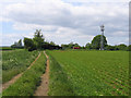 Track to farm buildings and mast, Cottenham, Cambs in CB24 8UH