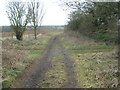 Footpath junction on the byway near Hastingleigh in TN25 5HN