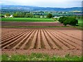 Ploughed field looking out over Strathmore in PH13 9JR