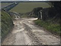 A double bend on the road between Higher Muddiford and Wigley Cross in EX31 4ED