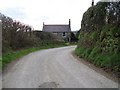 House at the bend below Penbryn farmhouse in Llanystumdwy Community
