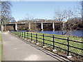 Railway Bridge from riverside in AB11 8JA