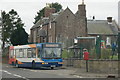 Bus outside Airlie Primary School in DD8 5HP