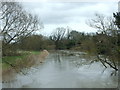 River Stour in flood, from Ensbury Bridge in BH22 8EB