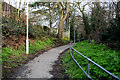 Beddington:  Raised footpath alongside Croydon Road in SM6 7NP