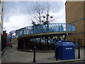 Wedlake Street footbridge - and knife bin in W9 3BL