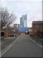 Looking from Armoury Lane towards Gunwharf Quays in PO5 4BE
