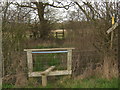 Footpath crosses a byway near Kingsland's Wood in TN26 1LP