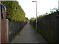 Footpath on modern housing estate, Hull in HU8 9FD