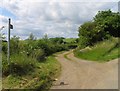 Public footpath and track towards Red Barn Quarry in NG33 4RJ