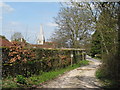Road and byway junction at Graffham in GU28 0NJ