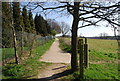 Junction of High Weald Landscape Trail and a footpath from Sissinghurst in TN17 3JQ