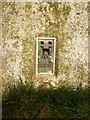 The bench mark plate on the trig point in ST15 8RW