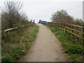 Footpath to railway bridge, Rumney in CF3 3AF