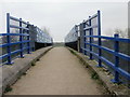 Blue railway bridge, Rumney, Cardiff in CF3 3AF