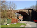 Railway bridge over the A610 at Ambergate in DE56 2GJ