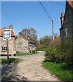 Low Road past The Stag public house in West Acre in PE32 1TS