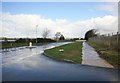 Ernesettle road after a heavy shower in PL5 2EY