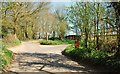 Poyntington Down: Lane junction and Post Box in DT9 4LW