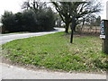 Footpath junction with the B2026 at Duddleswell in TN22 3BH