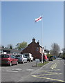 Flagpole outside Mark Primary School in TA9 4QU