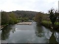 The view downstream from Taddiport Bridge on the River Torridge in EX38 8AS