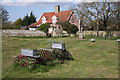 Horseshoe sculpture and cottage at Great Livermere in Great Livermere