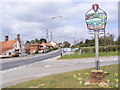 Aldringham Village Sign & B1122 Aldeburgh Road in IP16 4QH