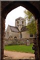St Kenelm's Church through the doorway in OX29 0RN