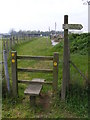Stile on the footpath at Cotswold Poultry Farm in IP9 2JZ