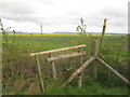 Broken stile on a path to Wye in Wye with Hinxhill