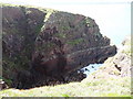 Rock strata on the Pembrokeshire Coast Path in Marloes and St. Brides Community