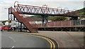 Railway footbridge adjacent to Caerphilly station in Caerphilly Community