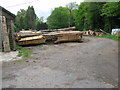 Timberyard at rear of shed builders in RH12 3PW