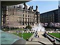 Sheffield: water features at the Peace Garden in S3 8LE