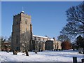 Dullingham church in winter in CB8 9UL