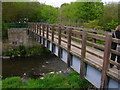 Footbridge over River Irwell, Burrs Country Park in BL8 1JP